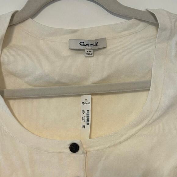 NWT Madewell The Signature Knit Scoopneck Cardigan In Winter White Size XXS - Picture 5 of 5